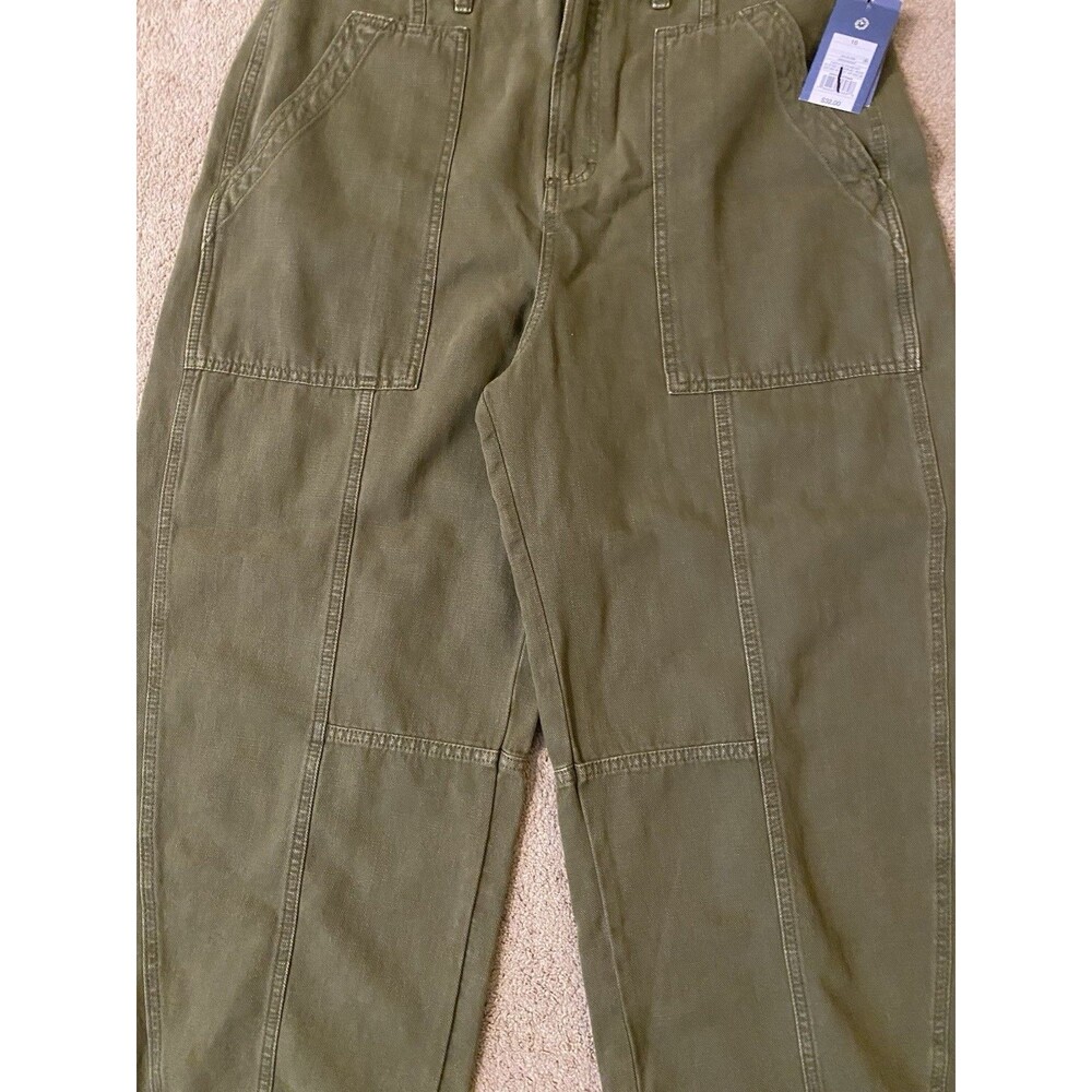 Universal Thread Women's High-Rise Baggy Utility Barrel Jeans Camo Green Size 16 - Picture 2 of 14